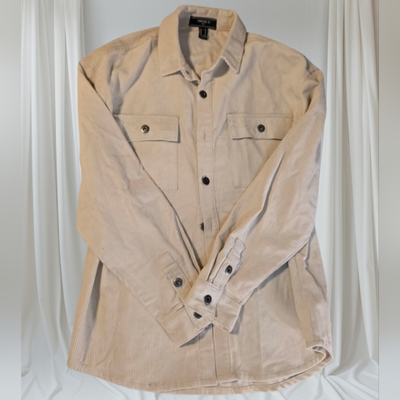 Forever 21 Cream Corduroy Shirt - Picture 3 of 8